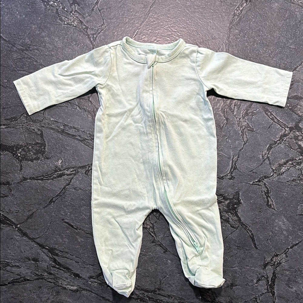 First Impressions Green Footie Pajama with Enclosed Feet